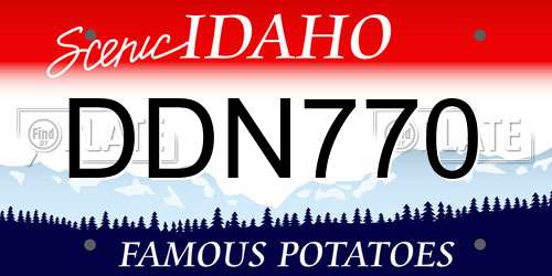 DDN770 Idaho License Plate
