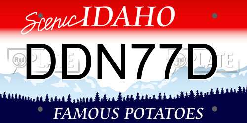 DDN77D Idaho License Plate
