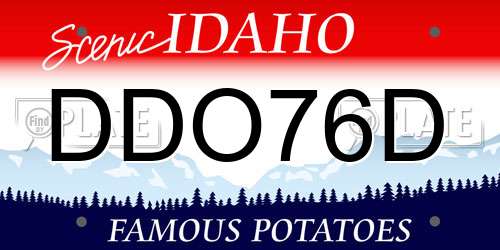 DDO76D Idaho License Plate