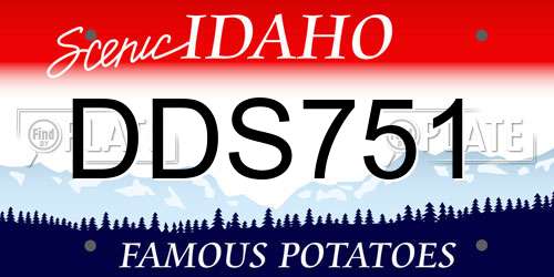 DDS751 Idaho License Plate