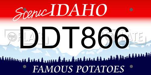 DDT866 Idaho License Plate