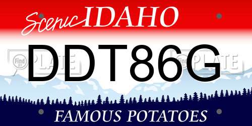 DDT86G Idaho License Plate