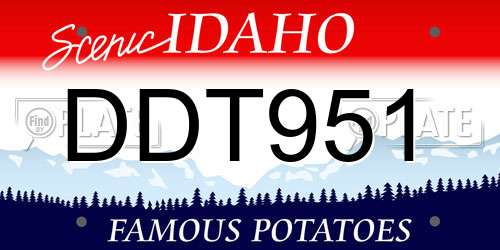 DDT951 Idaho License Plate