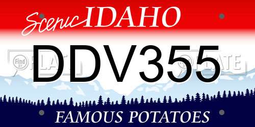 DDV355 Idaho License Plate