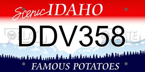 DDV358 Idaho License Plate