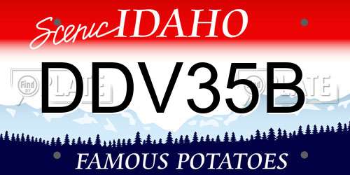 DDV35B Idaho License Plate