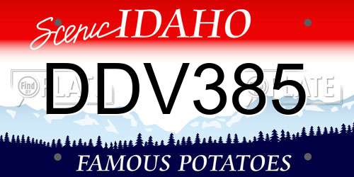 DDV385 Idaho License Plate