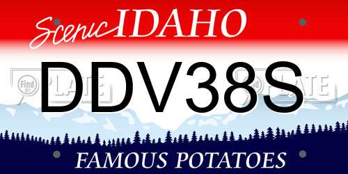 DDV38S Idaho License Plate