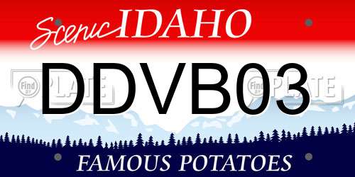 DDVB03 Idaho License Plate
