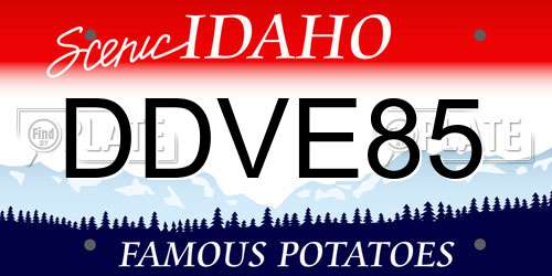 DDVE85 Idaho License Plate