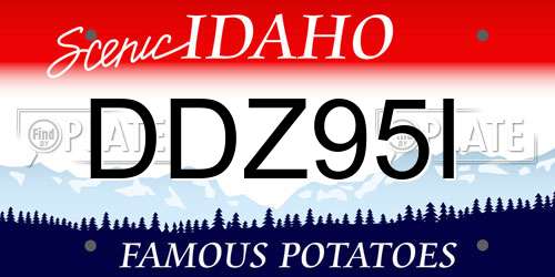 DDZ95I Idaho License Plate
