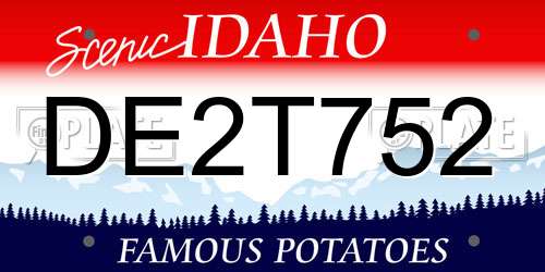 DE2T752 Idaho License Plate