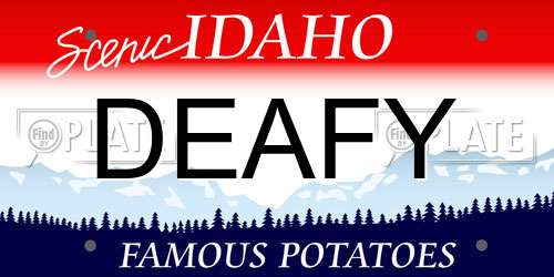 DEAFY Idaho License Plate