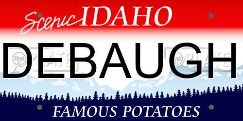 DEBAUGH Idaho License Plate