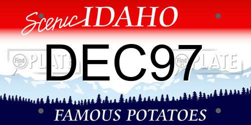 DEC97 Idaho License Plate