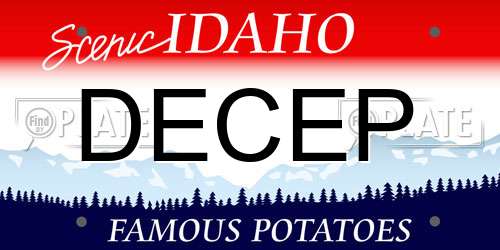 DECEP Idaho License Plate