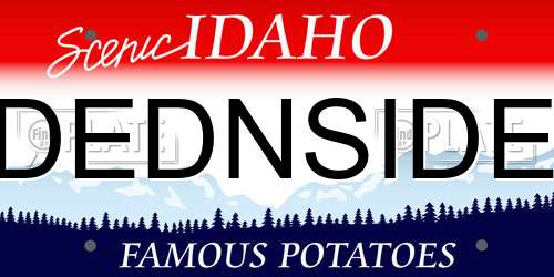 DEDNSIDE Idaho License Plate