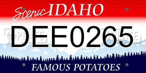 DEE0265 Idaho License Plate