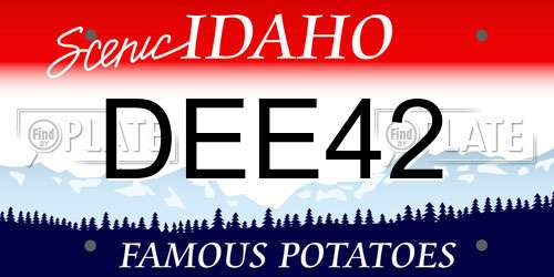DEE42 Idaho License Plate