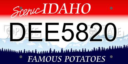 DEE5820 Idaho License Plate