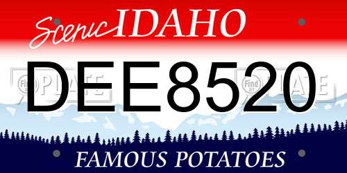 DEE8520 Idaho License Plate