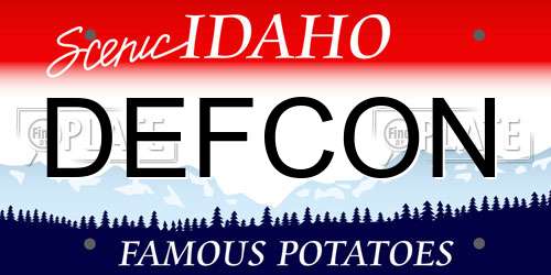 DEFCON Idaho License Plate