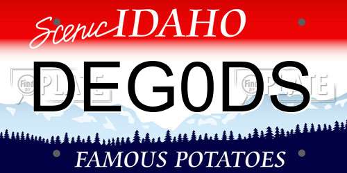 DEG0DS Idaho License Plate