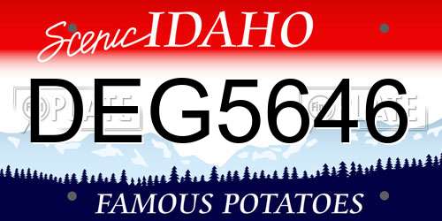 DEG5646 Idaho License Plate