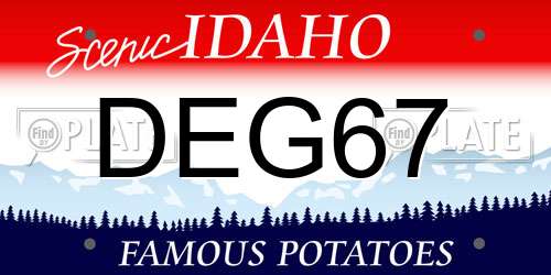 DEG67 Idaho License Plate