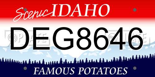 DEG8646 Idaho License Plate