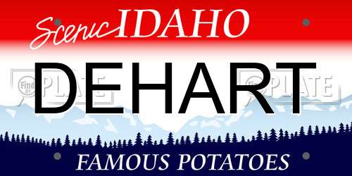 DEHART Idaho License Plate