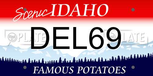 DEL69 Idaho License Plate