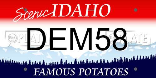 DEM58 Idaho License Plate