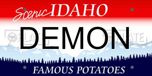 DEMON Idaho License Plate