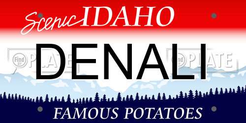 DENALI Idaho License Plate