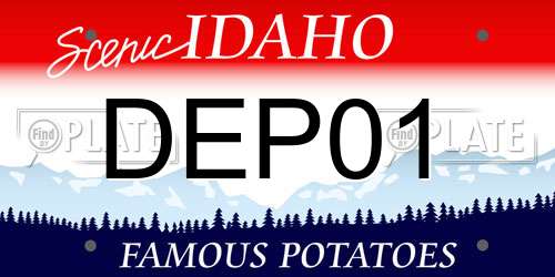 DEP01 Idaho License Plate