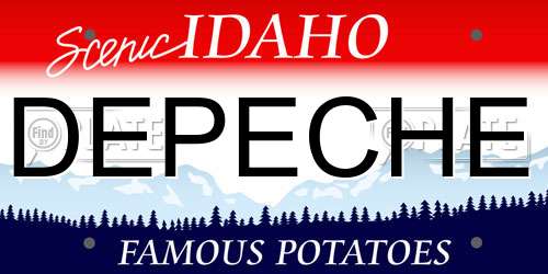 DEPECHE Idaho License Plate