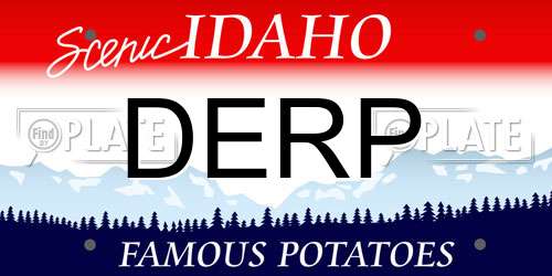 DERP Idaho License Plate
