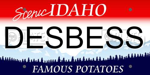 DESBESS Idaho License Plate