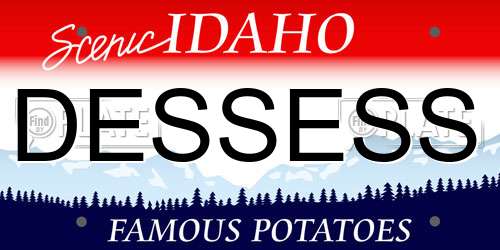 DESSESS Idaho License Plate