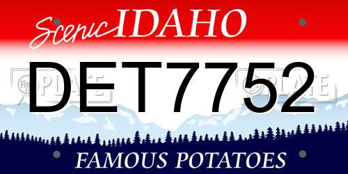 DET7752 Idaho License Plate