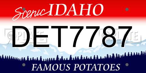 DET7787 Idaho License Plate