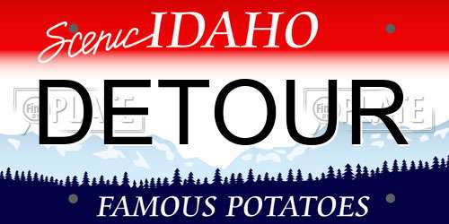 DETOUR Idaho License Plate