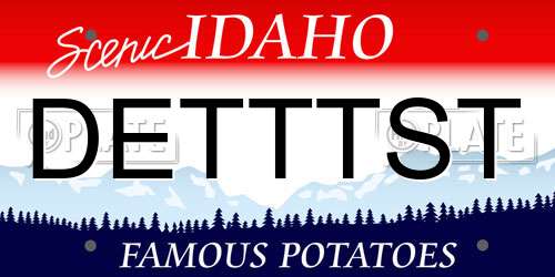 DETTTST Idaho License Plate