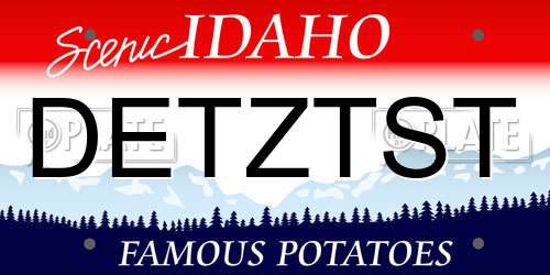 DETZTST Idaho License Plate