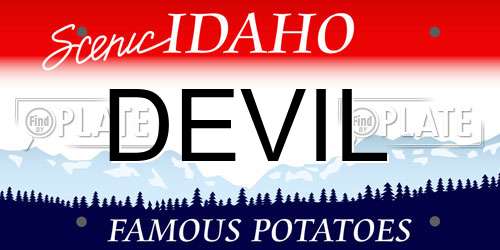 DEVIL Idaho License Plate