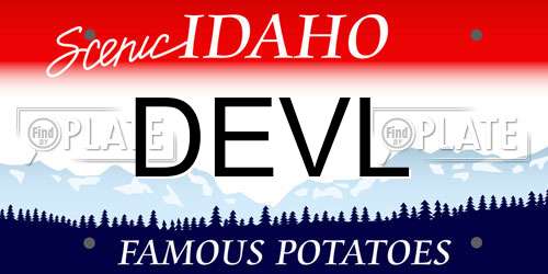 DEVL Idaho License Plate