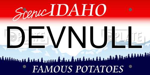 DEVNULL Idaho License Plate