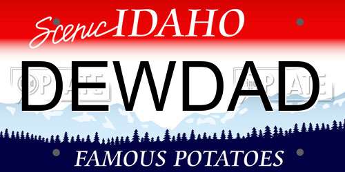 DEWDAD Idaho License Plate