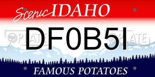 DF0B5I Idaho License Plate